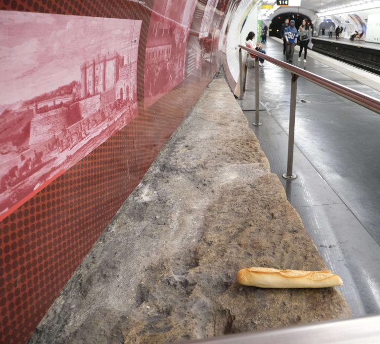 One of the only remaining bits of the Bastille prison, inside a metro station!