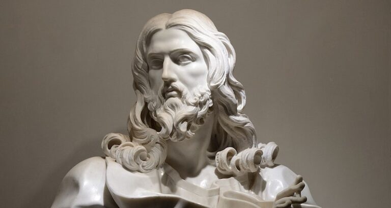 statue of Salvator Mndi by Bernini in San Sebastiano fuori le mura in Rome