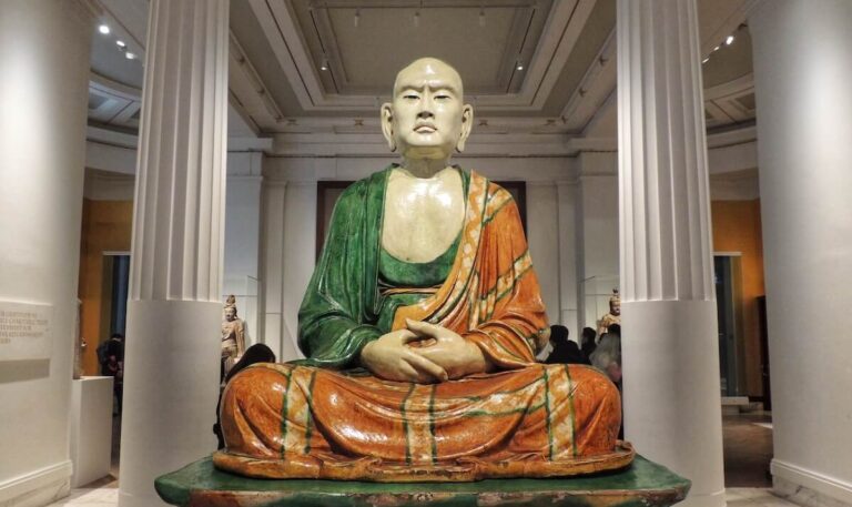 Glazed Ceramic Luohan from China in british museums