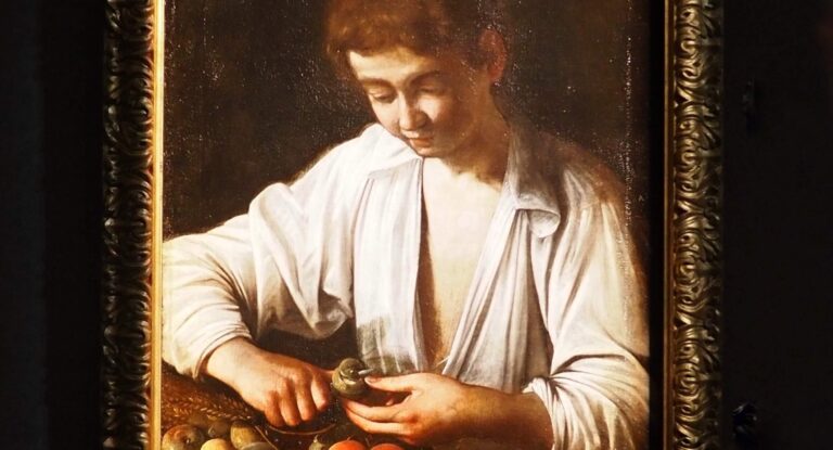 caravaggio boy peeling a fruit