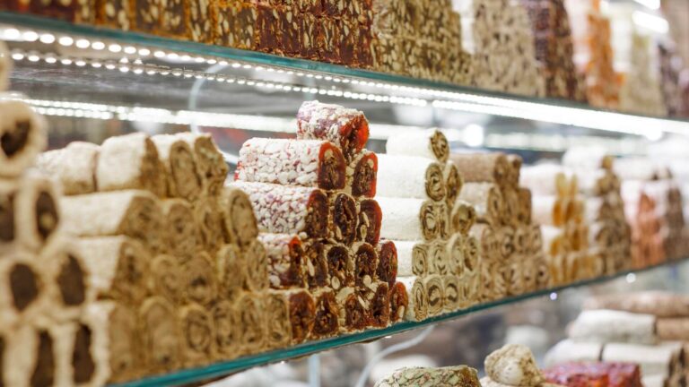 desserts on offer in istanbul's grand bazaar