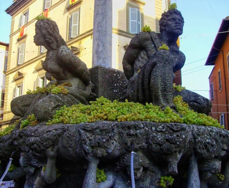 Fountain of the Moors in Piazza Matteotti in the town of Marino Castelli Romani Italy