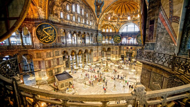 the amazing interior of hagia sofia in istanbul