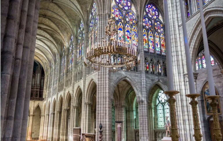 the stunning interior of saint denis in paris