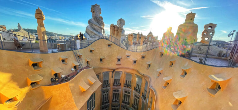 the roof of la pedrera in barcelona
