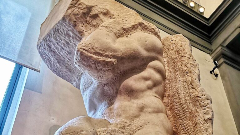 michelangelo's slave in the accademia gallery