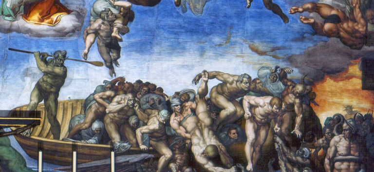 michelangelo last judgement sistine chapel biagio cesena detail