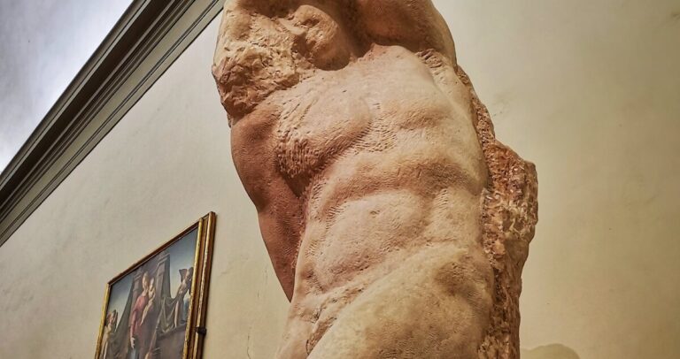 michelangelo's slave in the accademia gallery