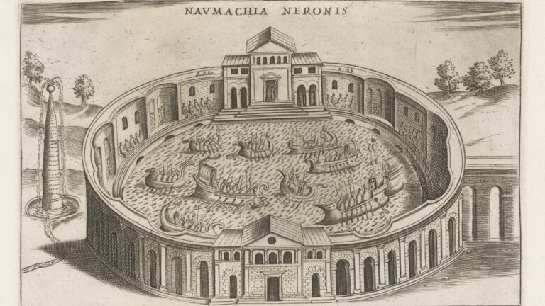 naumachia sea battle colosseum woodcut