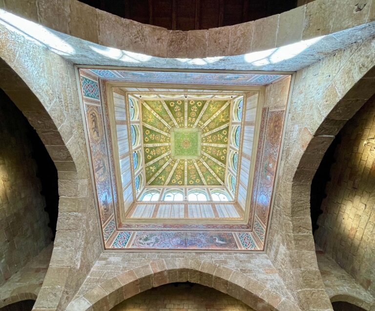 a stunning ceiling in the norman palace in palermo