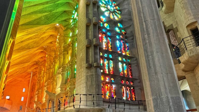 stained glass windows in the sagrada familia