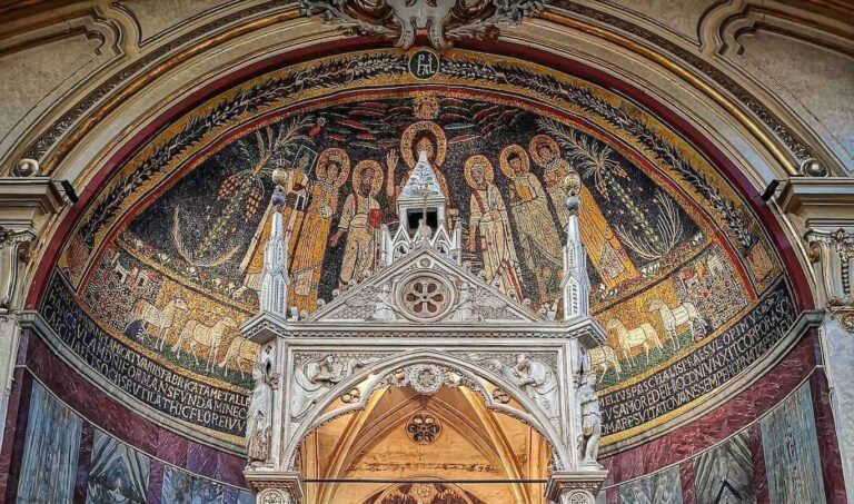 Apse Mosaic in the church of Santa Cecilia in Trastevere Rome