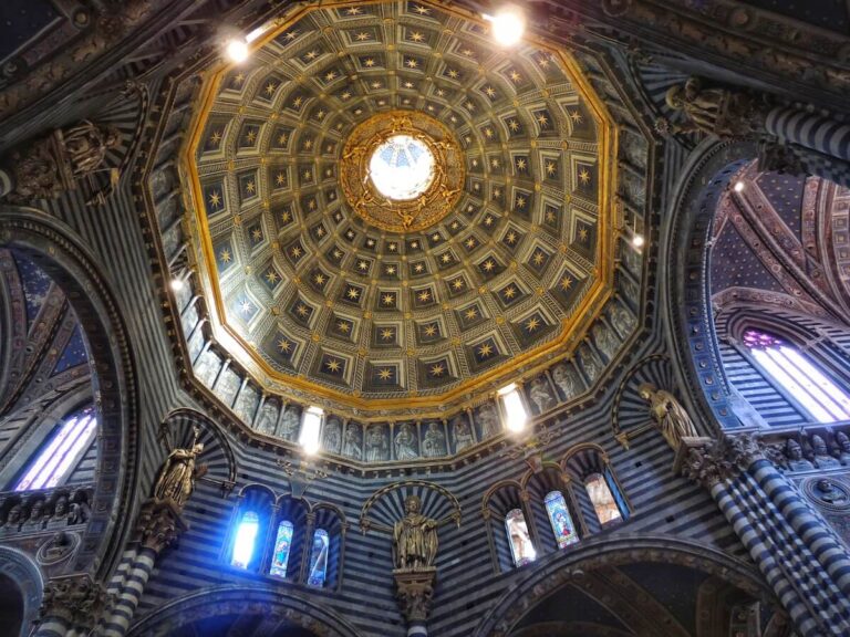 the interior of the duomo in siena dazzles thanks to its amazing dome