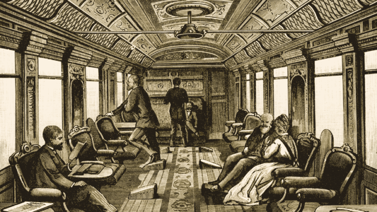 orient express drawing room engraving
