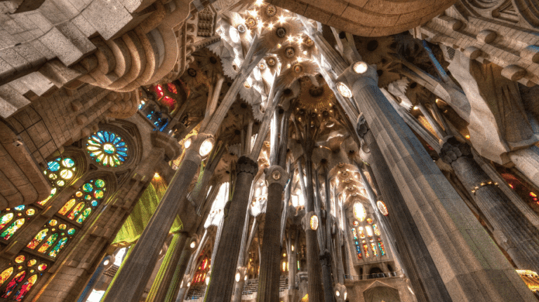 The interior of the Sagrada Familia