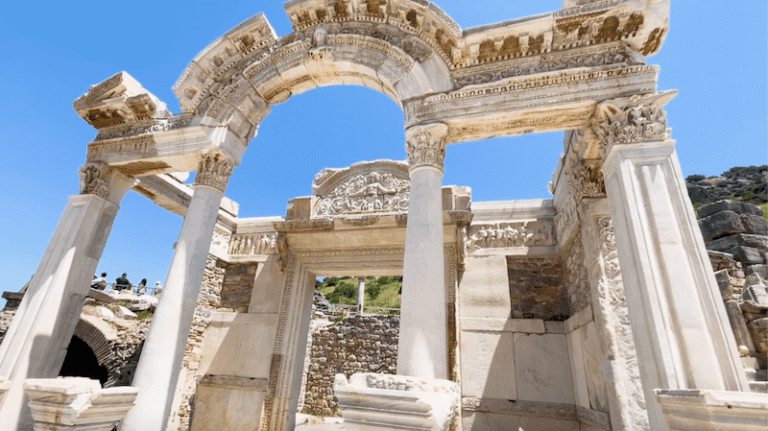 Temple of Hadrian at ephesus with incredible sculptural details